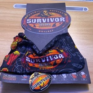 Survivor S12 Panama Exile Island Black Gitanos Merge Buff, NEW w/Card & Tags